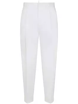 Dsquared2 зауженные брюки со складками, белый