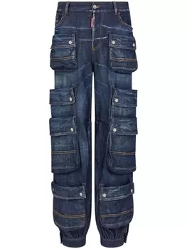 Dsquared2 зауженные джинсы карго, синий