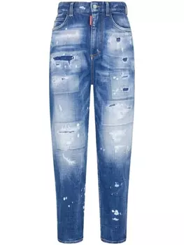 Dsquared2 зауженные джинсы с эффектом потертости, синий