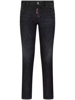 Dsquared2 зауженные джинсы с нашивкой-логотипом, черный