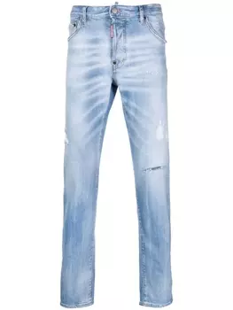 Dsquared2 зауженные джинсы с нашивкой-логотипом, синий