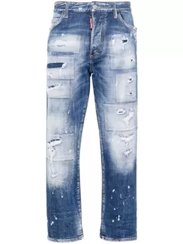 Dsquared2 зауженные джинсы средней посадки, синий