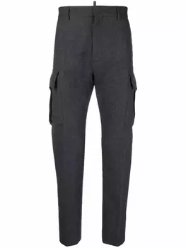 Dsquared2 зауженные фетровые брюки, серый