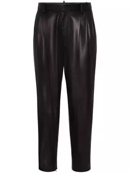 DSQUARED2 зауженные кожаные брюки, черный