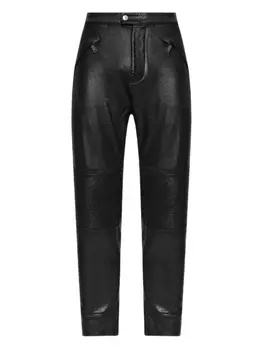 DSQUARED2 зауженные вощеные брюки, черный