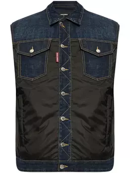 DSQUARED2 жилет с логотипом, синий