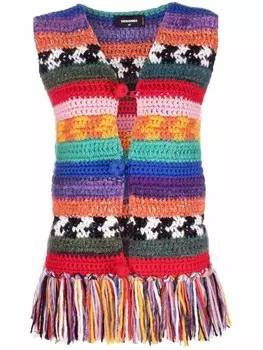 DSQUARED2 жилет в полоску, красный