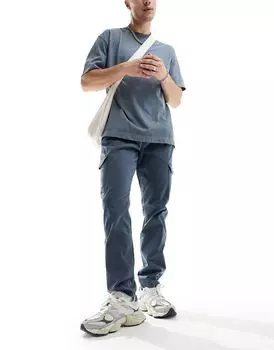 DTT – синие приталенные брюки-карго Don't Think Twice