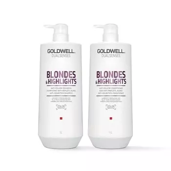 Dualsenses Blondes & Highlighting Шампунь и кондиционер против желтизны, 33,8 жидких унции, Goldwell