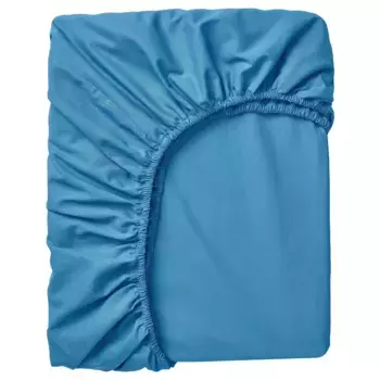 Дубль Простынь на подгонке, синяя, 120х200 см, DVALA IKEA