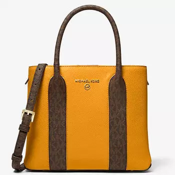 (Дубль) Сумка Michael Michael Kors Austin Medium Pebbled Leather Messenger, темно-желтый