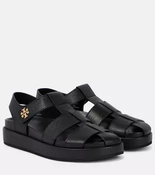Дубль Ти кожаные рыбацкие сандалии Tory Burch, Perfect Black