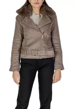 Дубленка Guess короткая, коричневый