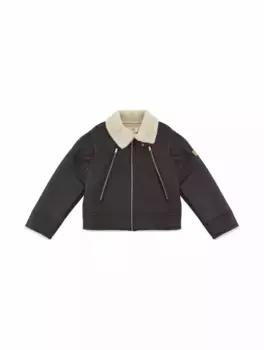 Дубленка из эко-кожи MM6 MAISON MARGIELA, коричневый