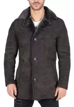 Дубленка куртка на пуговицах TruClothing, коричневый