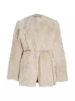 Дубленка Luminosity с поясом Zimmermann, цвет bone