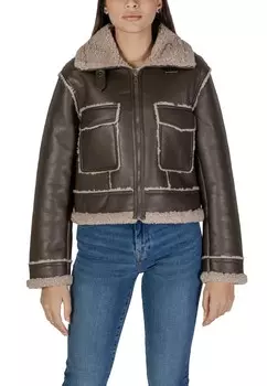 Дубленка ONLY укороченная, коричневый