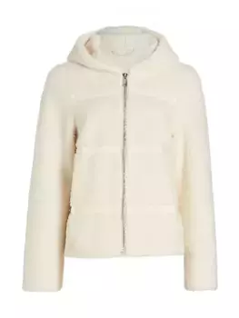 Дубленка с капюшоном Maximilian, слоновая кость