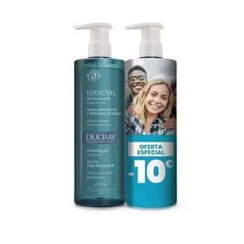 Ducray Keracnyl Пенящийся гель 400мл Гигиена лица и тела для жирной кожи со склонностью к акне