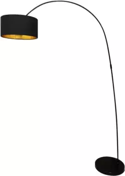 Дуговая лампа Fever "Luca", 1 лампочка, лампочка E27 | без лампочек SalesFever 40 см, Высота: 201 см, черный/золотой