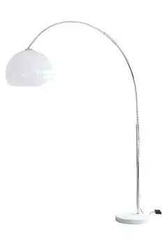 Дуговая лампа SalesFever 208 см | регулируемый по высоте | абажур 40 см | основание из настоящего мрамора | Ш 155 x Г 40 x В 208 см | белый