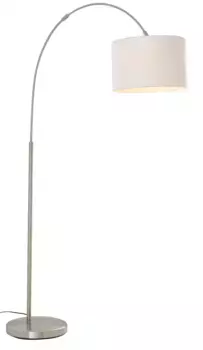 Дуговая лампа TRIO Leuchten "Hotel", 1 лампочка, лампочка E27 | без лампочек, педальный переключатель, регулировка по высоте, заменяемые лампочки 30 см, Высота: 150 см, белый/никель