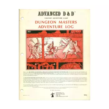 Dungeon Master's Adventure Log (5th Printing, Wizard Logo), Advanced Dungeons & Dragons (1st Edition) - Core Books, Box Sets & Miscellaneous, мягкая обложка