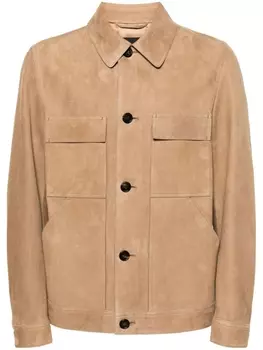 Dunhill замшевая куртка-рубашка, нейтральный цвет