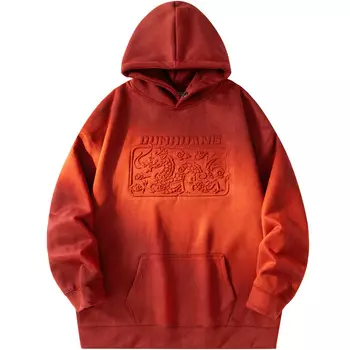 Dunhuang Fine Arts Institute Толстовка унисекс DUNHUANG ART INSTITUTE, Фиолетовый круглый вырез + темно-серый капюшон [подарочная коробка]