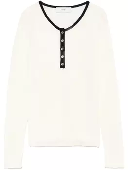 DUNST трикотажный топ на пуговицах, белый