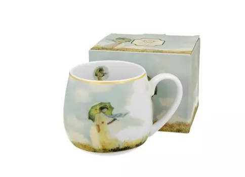 DUO ART GALLERY Кружка-бочонок 430 мл ЖЕНЩИНА С ЗОНТОМ Новый фарфор из костяного фарфора DUO sp. z o.o.