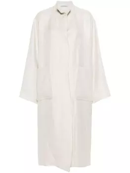 Dusan льняное пальто с узором «ёлочка», нейтральный цвет