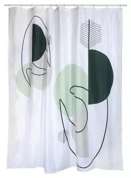 Душевая занавеска Spirella, зеленый/белый