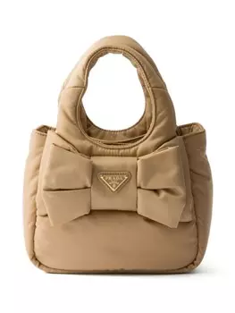 Дутая мини-сумка Re-Nylon Prada, нейтральный цвет