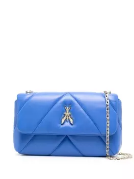 Дутая сумка через плечо с металлическим логотипом Patrizia Pepe, синий