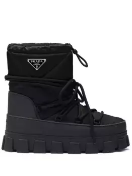 Дутые ботинки с логотипом Prada, черный