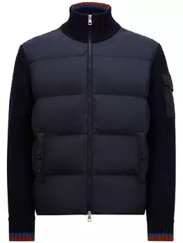 Дутый кардиган на молнии Moncler, синий