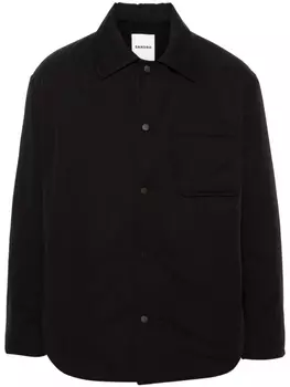 Дутый пуховик-рубашка SANDRO, черный