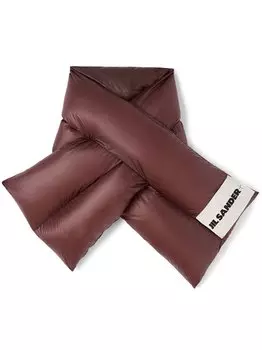 Дутый шарф с нашивкой-логотипом Jil Sander, красный