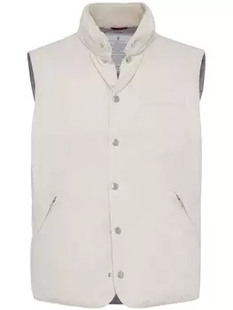 Дутый жилет Brunello Cucinelli, белый
