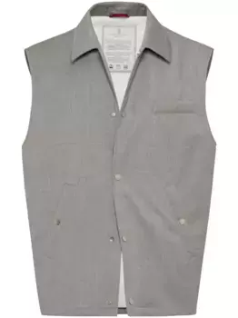 Дутый жилет Brunello Cucinelli, серый