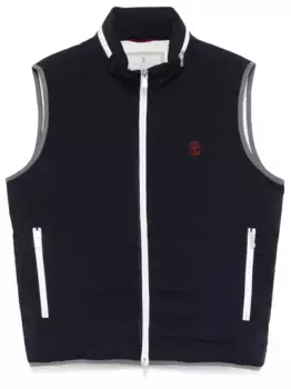 Дутый жилет Brunello Cucinelli, синий