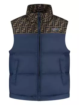 Дутый жилет Fendi Kids, синий