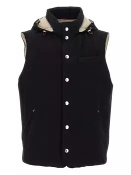 Дутый жилет из шерсти Brunello Cucinelli, черный