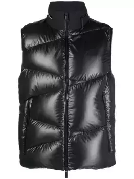 Дутый жилет на молнии MONCLER, черный