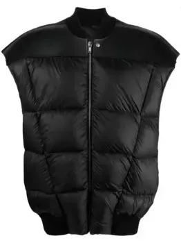 Дутый жилет на молнии Rick Owens, черный