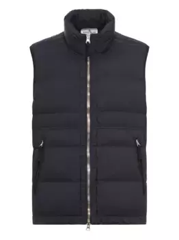 Дутый жилет на молнии Stone Island, черный