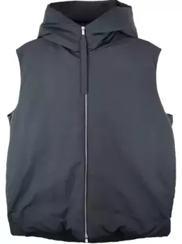 Дутый жилет с капюшоном JIL SANDER+, черный