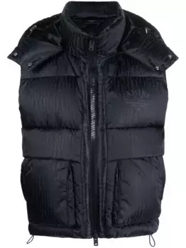 Дутый жилет с логотипом AMIRI, черный