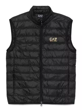 Дутый жилет с логотипом Ea7 Emporio Armani, черный